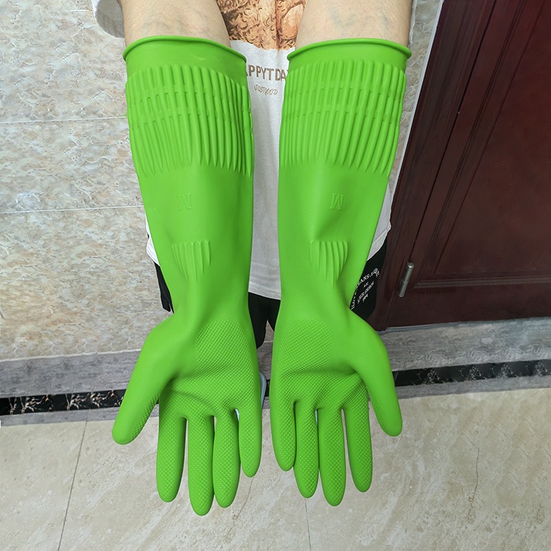 Dish Glove Rubber - 1 Çift Uzun Saplı, Silikon Bulaşık