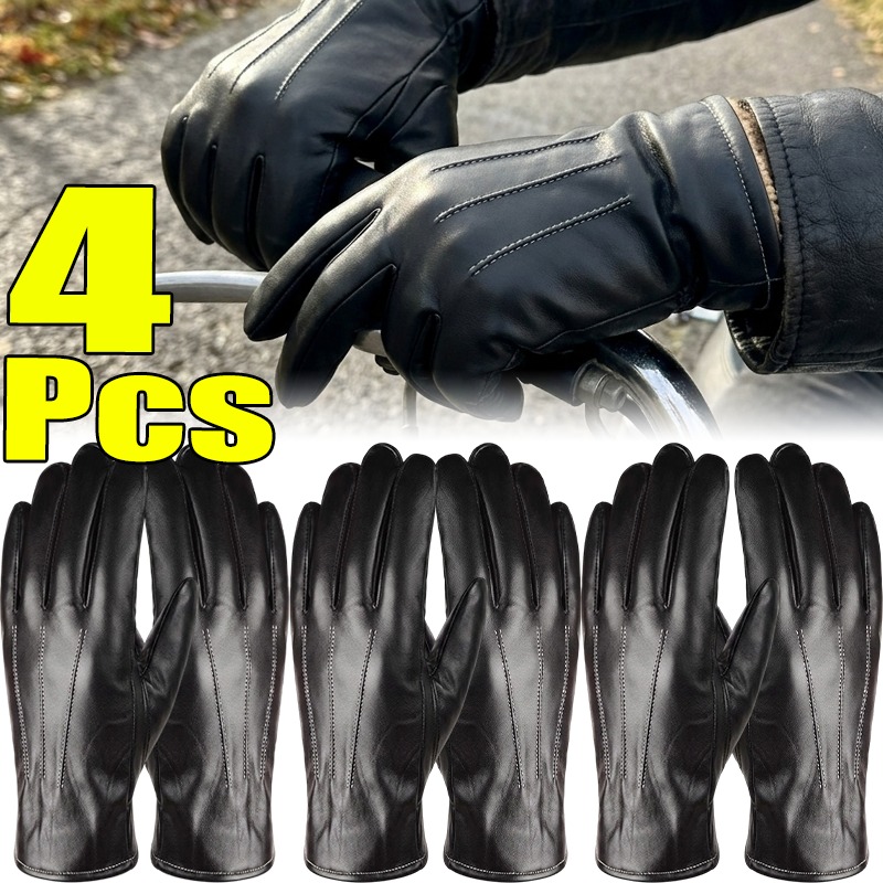 Leather Driving Glove - Termal PU Deri Eldivenler Unisex Kışlık