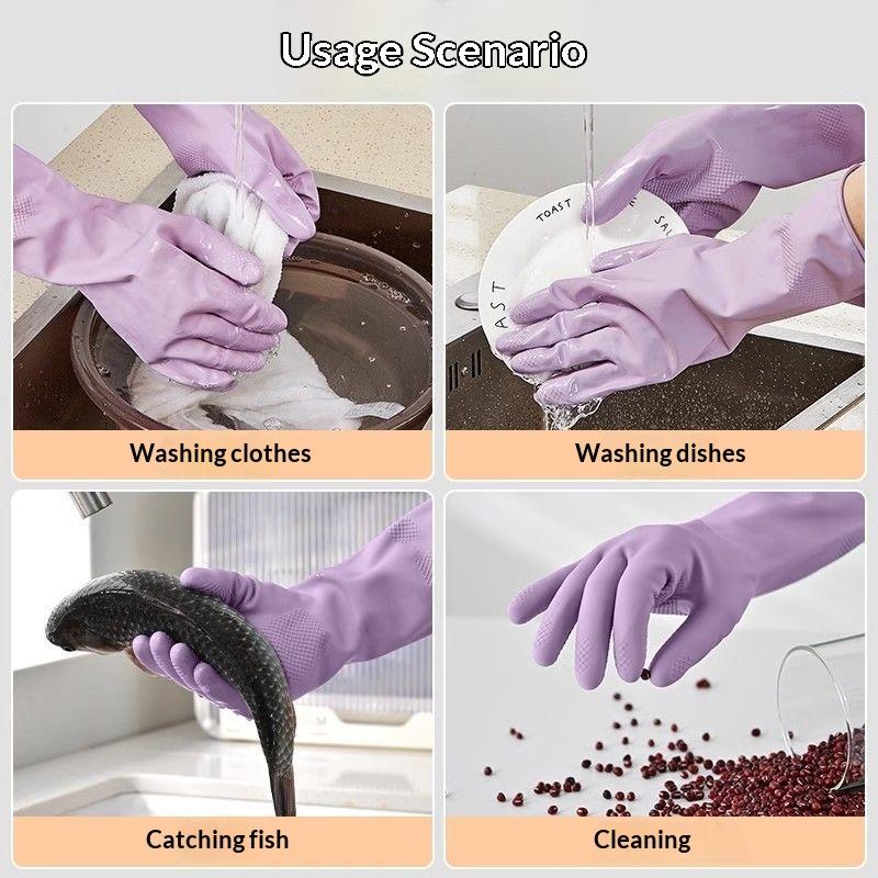 1 çift lateks bulaşık yıkama e - Dish Glove Rubber incelemesi ve fiyatı