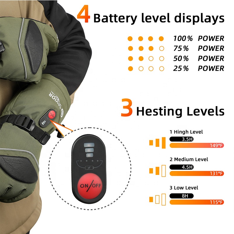Yeşil 7.4V 3000mAh Dış Mekan S - Ski Glove Waterproof incelemesi ve fiyatı